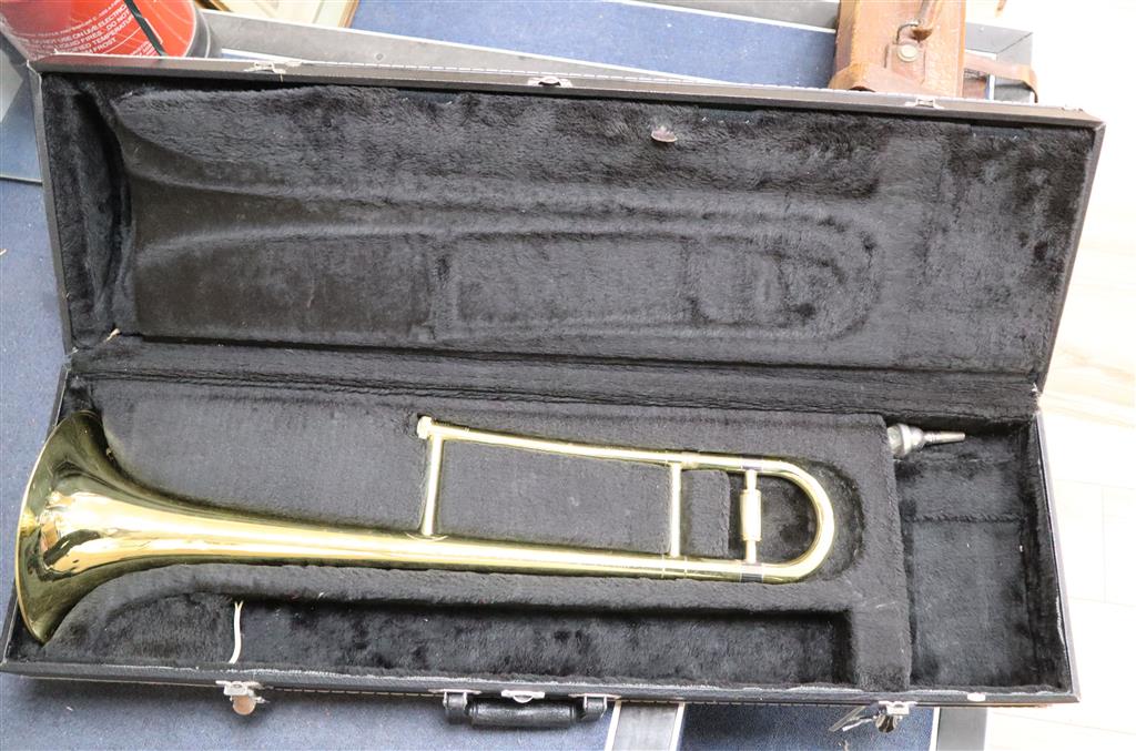 A Boosey & Hawkes 400 trombone, cased